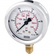 B711W063250D Manometr glicerynowy, ø63 mm, 0-250 bar, przyłącze dolne 1/4" WIKA