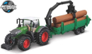 BB1831677 Ciągnik Fendt 1050 Vario z ładowaczem do drewna i przyczepą 1:64 Bburago
