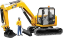 U02466 Minikoparka Cat z figurką robotnika 1:16 Bruder