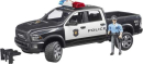 U02505 Pickup policyjny RAM 2500 z modułem światło-dźwięk i policjantem 1:16 Bruder