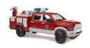U02544 Pickup strażacki RAM 2500 z pompą wody i modułem światło-dźwięk 1:16 Bruder