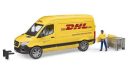 U02671 Mercedes-Benz Sprinter DHL z kurierem 1:16 Bruder