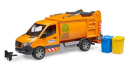 U02682 Mercedes-Benz Sprinter śmieciarka z 2 pojemnikami 1:16 Bruder