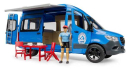 U02684 Mercedes-Benz Sprinter kamper z figurką i zestawem kempingowym Bruder