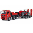 U02774 MAN TGA z naczepą niskopodwoziową i ładowarką teleskopową Manitou MLT 633 1:16 Bruder