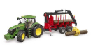 U03154 Ciągnik John Deere 7R 350 z przyczepą do drewna i 4 kłodami 1:16 Bruder