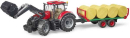 U03198 Ciągnik Case IH Optum 300 CVX z przyczepą do bel i 8 belami 1:16 Bruder