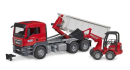 U03767 MAN TGS z kontenerem i ładowarką Schaeffer 1:16 Bruder