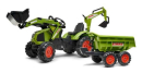 F1010W Traktor Claas Axos z ładowaczem, koparką i przyczepą Maxi jeździk Falk