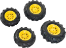 R40986 Koła pompowane żółte 95x260 i 110x325 do traktorów Rolly Toys