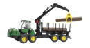 U02133 Forwarder John Deere 1210E z chwytakiem i 4 kłodami 1:16 Bruder