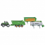 S01848 Traktor DEUTZ-FAHR z zestawem dodatkowych przyczep, SIKU