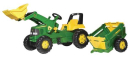 1993811496 Traktor na pedały John Deere z ładowaczem i przyczepą rollyJunior Rolly Toys