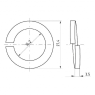 05620016 Podkładka sprężysta ocynk, Ø 16 mm, M16, 1kg., ocynkowana 