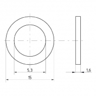 05100005 Podkładka płaska poszerzana ocynk, Ø 5 mm, M5, 1kg., ocynkowana 