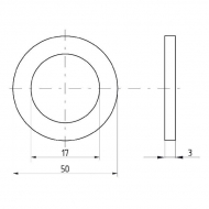 05100016 Podkładka płaska poszerzana ocynk, Ø 16 mm, M16, 1kg., ocynkowana 