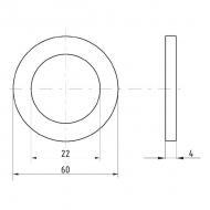 05100020 Podkładka płaska poszerzana ocynk, Ø 20 mm, M20, 1kg., ocynkowana 