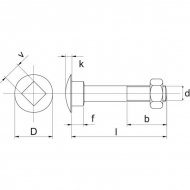 603830 Śruba zamkowa z nakrętką kl. 4.6 ocynk Kramp, M8 x 30 mm