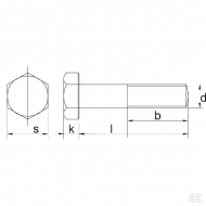 9311690RVSP010 Śruba pół gwint A2 Kramp, M16x90 mm
