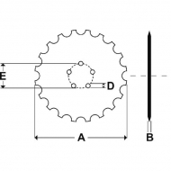 451371KR Talerz redlicy wysiewającej, 410x5 mm 5-otw. pasuje do Vaderstad 451371