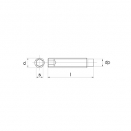91556B Wkręt dociskowy z czopem walcowym 45 H Kramp, M5x6 mm