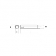 915610B Wkręt dociskowy z czopem walcowym 45 H Kramp, M6x10 mm