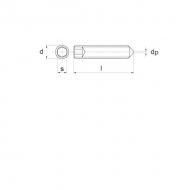 914812BP025 Wkręt dociskowy z końcem ostrym 45 H Kramp, M8x12 mm