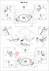 929014 Talerz rozsiewacza, OM 10-12, prawy