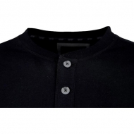 KW207811001066 Bluzka z guzikami długi rękaw Technical, czarna 4XL