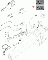 MD185 Naklejka Piktogram ostrzegawczy dyszla kierowniczego siłownika ZG-B AWN090301 Amazone