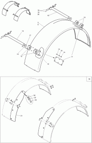 LF155 Błotniki B = 550 R = 1010 L = 3084 UW = 175 opon pielęgnacyjnych R55.308 Amazone