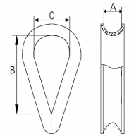WT04 Kausza do liny ocynk, 4 mm