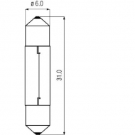 B1235 Żarówka 12V 3W SV6