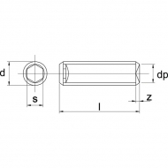 91660756BP025 Wkręt dociskowy z końcem wgłąbionym 45H Kramp, M6x6 mm