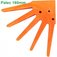 Gwiazda palcowa pielnika bocznego, segment - ćwiartkowy, pomarańczowa 160 mm