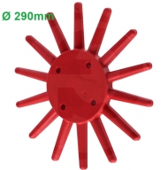 Gwiazda palcowa pielnika bocznego, średnia, wersja czerwona Ø 290 mm