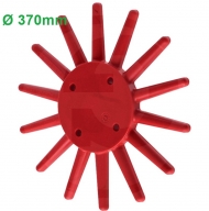 Gwiazda palcowa pielnika bocznego, średnia, wersja czerwona Ø 370 mm 