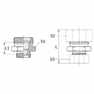 GS1612S Złącze proste redukcyjne M24x1,5 16S - M20x1,5 12S,M24xM20, M20xM24
