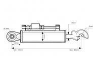 Cięgło hydrauliczne (Kat.2/2) Kula i CBM Q.R. Hak, średnica cylindra: 63mm, Długość min : 585mm.