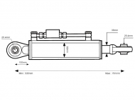 Cięgło hydrauliczne (Kat.2/2) Kula i Kula, średnica cylindra: 63mm, Długość min : 535mm.