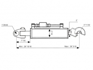 Cięgło hydrauliczne (Kat.4/4) Przegub i CBM Q.R. Hak, średnica cylindra: 120mm, Długość min : 760mm.