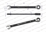 Klucz płasko-oczkowy 8 mm z grzechotką 72 zęby standard ASME B107-2010 Waryński