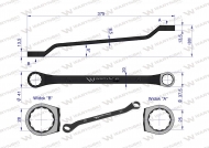 Klucz oczkowy odsadzony 25 x 28 mm. CrV standard ASME B107.9 Waryński