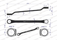 Klucz oczkowy odsadzony 30 x 32 mm. CrV  standard ASME B107.9 Waryński