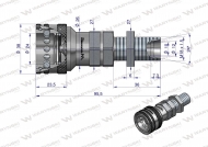 Szybkozłącze hydrauliczne gniazdo long M18x1.5 gwint zewnętrzny EURO (9100818GL) (ISO 7241-A) Waryński