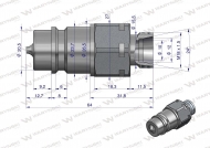 Szybkozłącze hydrauliczne wtyczka M18x1.5 gwint zewnętrzny EURO (9100818W) (ISO 7241-A) Waryński