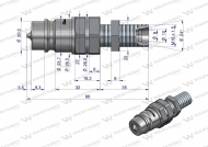 Szybkozłącze hydrauliczne wtyczka long M16x1.5 gwint zewnętrzny EURO (9100816W) (ISO 7241-A) Waryński
