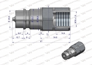 Szybkozłącze hydrauliczne wtyczka M18x1.5 gwint wewnętrzny EURO (ISO 7241-A) Waryński