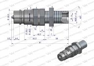 Szybkozłącze hydrauliczne wtyczka long M20x1.5 gwint zewnętrzny EURO (ISO 7241-A) Waryński