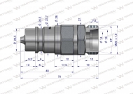 Szybkozłącze hydrauliczne wtyczka  ISO 7241-A EURO XGE18LR-1/2" M26x1.5 Waryński